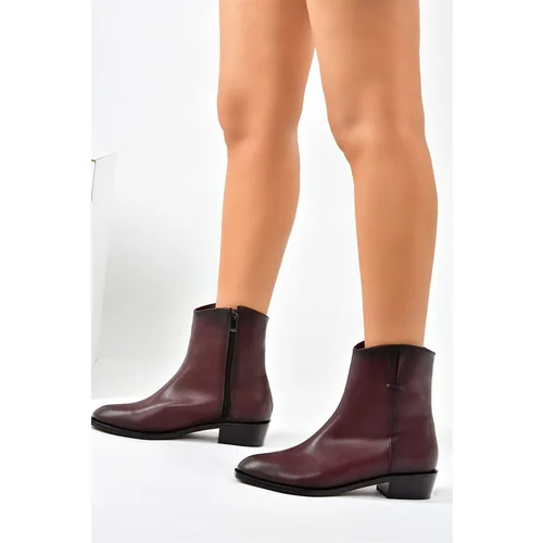 Fox Shoes Burgundy Women's Low Heel Daily Boots