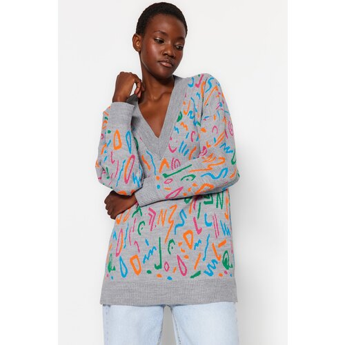 Trendyol Sweater - Gray - Oversize Cijene