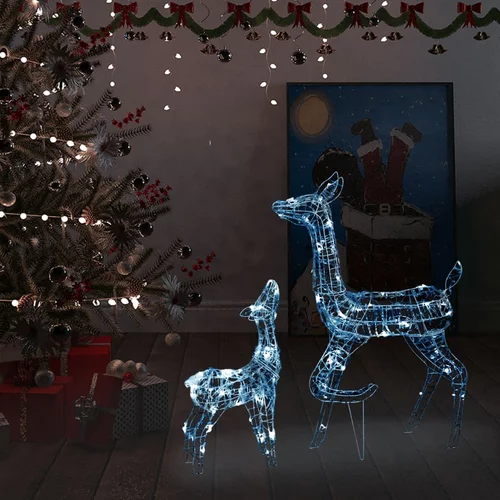 vidaXL božična dekoracija družina jelenov 160 hladno belih LED lučk