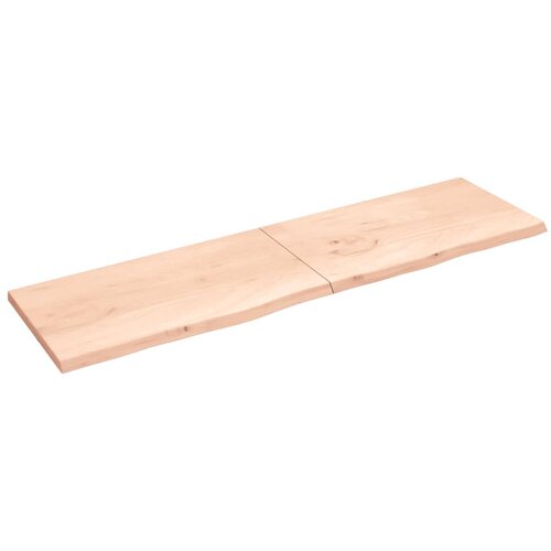 VidaXL Stenska polica 220x60x(2-4) cm neobdelana trdna hrastovina, (21143622) Slike