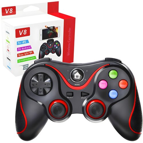 Techsuit Bežični kontroler (V8) - Bluetooth V4.0, 2.4G - 400mAh - Crvena Cijene
