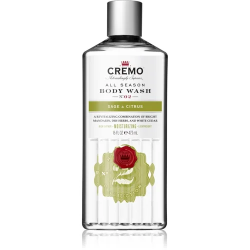 Cremo Sage and Citrus Body Wash čistilni gel za prhanje za moške 475 ml