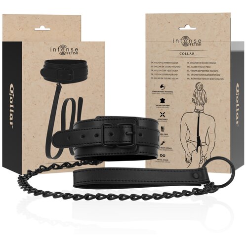 Intense Fetish Vegan Leather Collar Black Slike