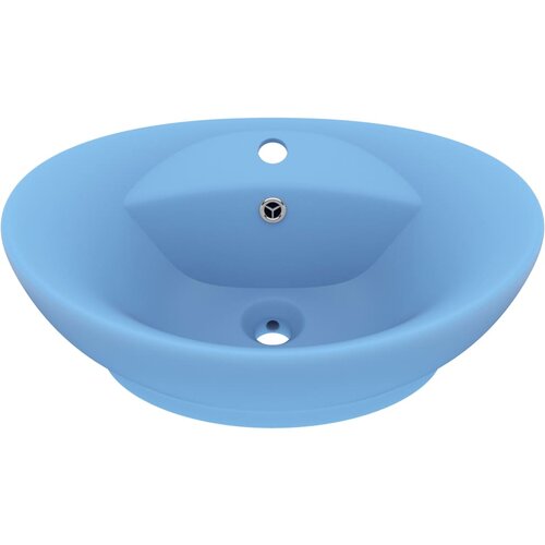 Maison Chic Razkošen Umivalnik - Kopalna umivalnik - Lavabo ovalen mat svetlo moder 58,5x39 cm keramika, (21684583) Cene