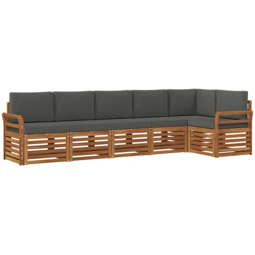  Set vanjskih sofa 6 kom. Prirodna i antracit Poliester Bijela 308 x 130,5 x 73 cm Slike