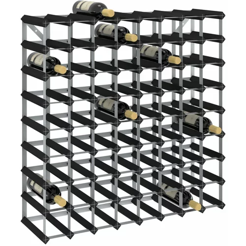 vidaXL stalak za vino za 72 boce crni od masivne borovine