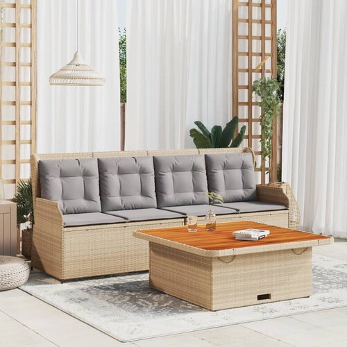 vidaXL 3-dijelni set vrtnih sofa od poliratana s jastucima bež Cijene