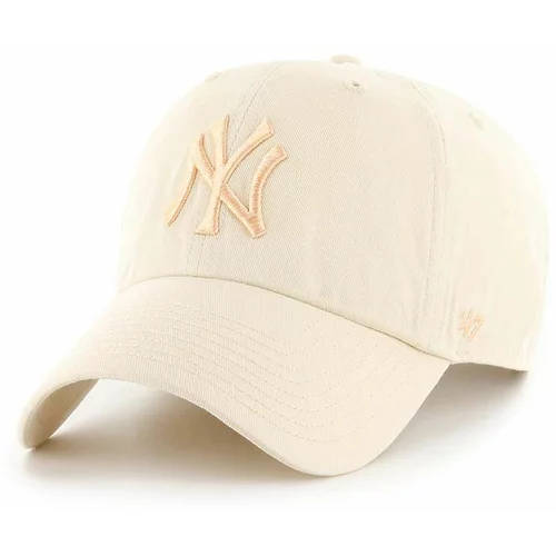 47 Brand Pamučna kapa sa šiltom MLB New York Yankees boja: bež, s aplikacijom, B-NLRGW17GWS-NTM