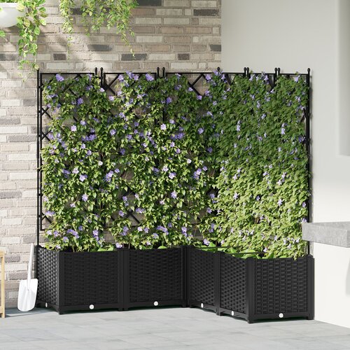 VidaXL Vrtne sadilice Crna Smola 120 x 120 x 143 cm Sadilice Slike