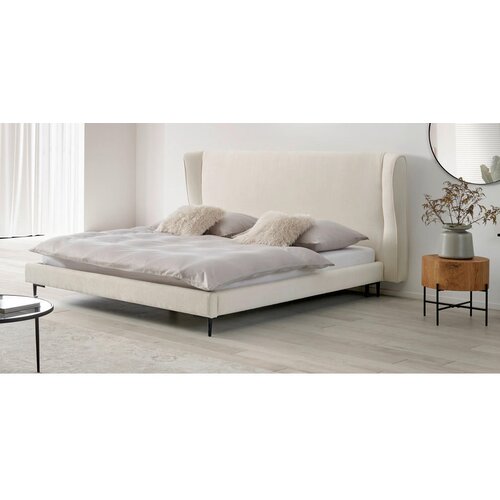 Livetastic oblazinjena postelja 181 cm x 201 cm , les, kovina, tekstil bela Cene