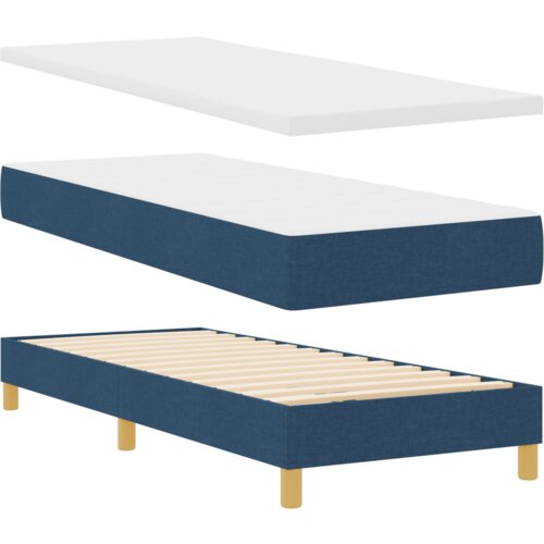 Box Spring Krevet s Madracem - Plava - 80x200 cm - Tkanina Slike