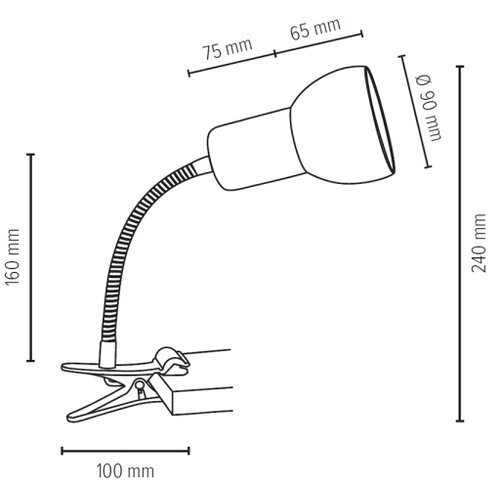  Spot-Light 2224174WFC - Lampa sa stezaljkom SVENDA 1xE27/60W/230V Slike