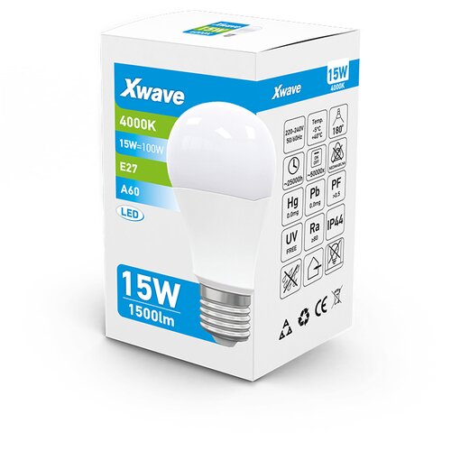 Xwave E27 15W SL-B-A15-4K LED Sijalica 4000K/1500Lm,Bela Slike