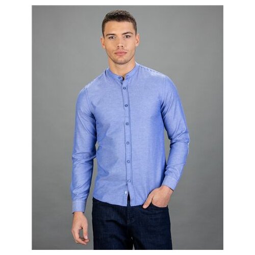 Tudors slim fit jednobojna plava košulja dugih rukava (DR180090-254) muška košulja Slike