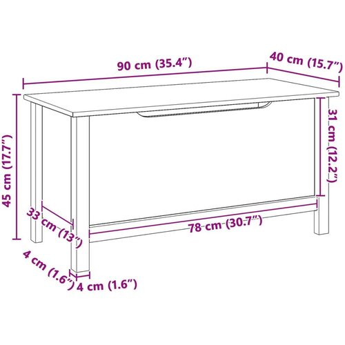  Kutija za spremanje Bijela i medeno smeđa 90 x 40 x 45 cm - Bijela i medeno smeđa Slike