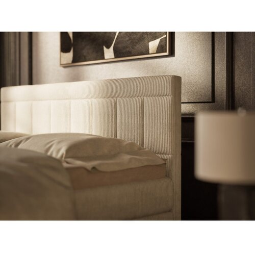 Maison de R&amp;ecirc;ve Bež boxspring postelja s prostorom za shranjevanje 160x200 cm Caya &amp;ndash; Slike