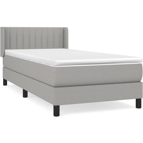 Maison Chic Box spring postelja - Vzmetna postelja z vzmetnico svetlo siva 90x190 cm blago SL20030, (21893315) Slike