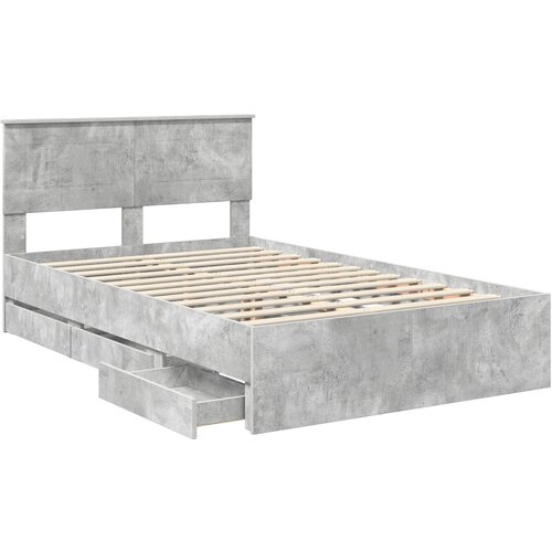  Krevetna konstrukcija s ladicama Betonski sivi 135 x 190 cm Slike