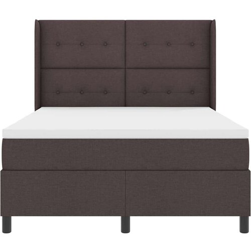 VidaXL Box spring krevet Tamno smeđa 140 x 190 cm tkanina Slike