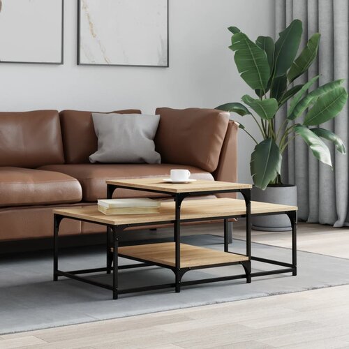 vidaXL Klubska mizica sonoma hrast 102x60x45 cm inženirski les Cene