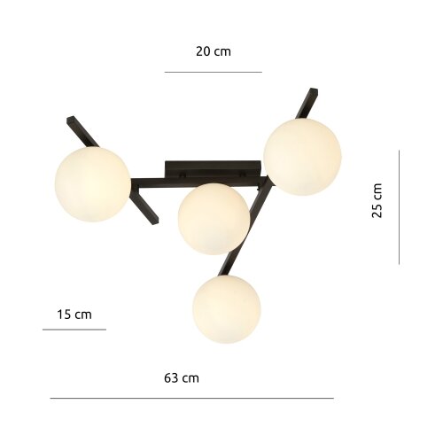  plafonsko svetlo smart 4xE14/10W/230V crno/belo Slike