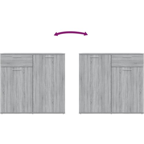  Komoda sivi hrast sonoma 80 x 36 x 75 cm konstruirano drvo Slike