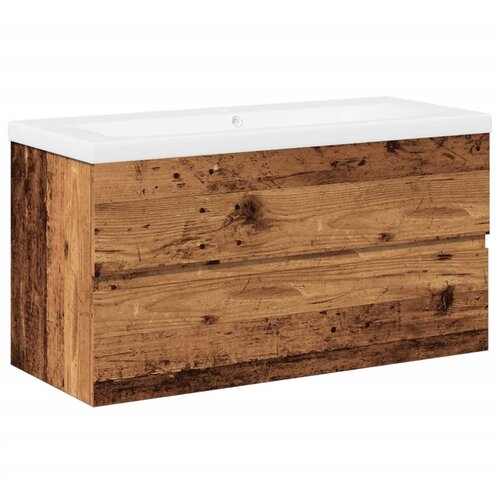 vidaXL Ormarić s ugrađenim umivaonikom boja starog drva 91x39,5x49 cm Cijene
