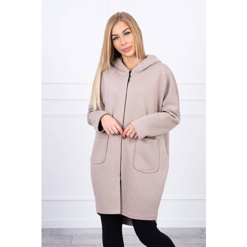 Kesi Insulated sweatshirt with a longer back beige Slike