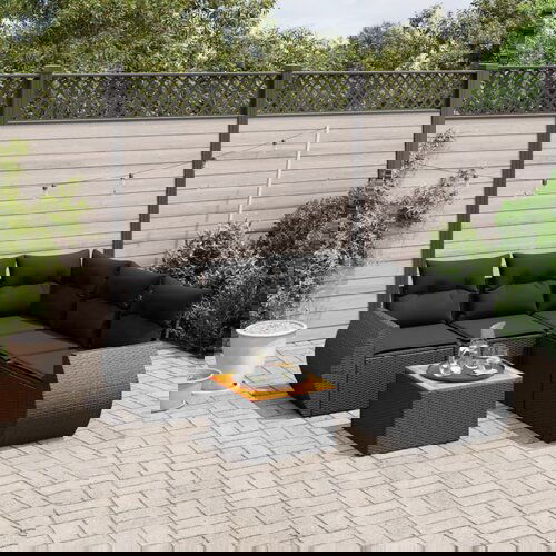 vidaXL 6-dijelni set vrtnih sofa s jastucima crni od poliratana Cijene
