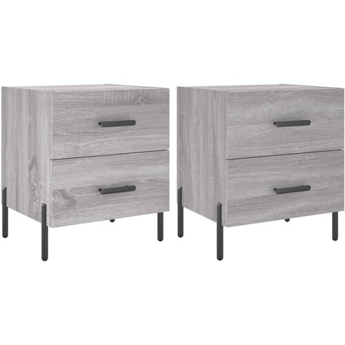 Maison Chic Dvo delni komplet Nočne omarice - Nočne mize siva sonoma 40x35x47,5 cm inženirski les, (21687906) Slike