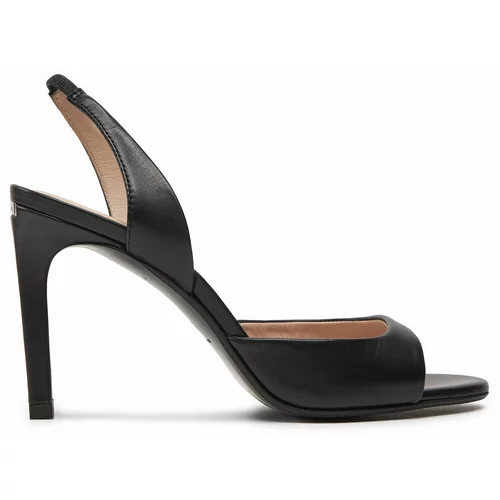 Calvin Klein Sandali Heel D'Orsay Sandal 90 Lth HW0HW02124 Črna
