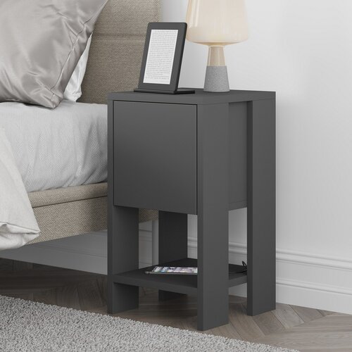 Hanah home Ema - Anthracite, Anthracite Anthracite Nightstand Slike
