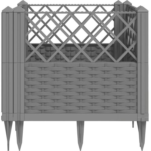  Vrtna sadilica s klinovima siva 43,5x43,5x43,5 cm PP Slike