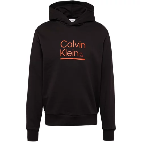 Calvin Klein Majica neonsko oranžna / črna