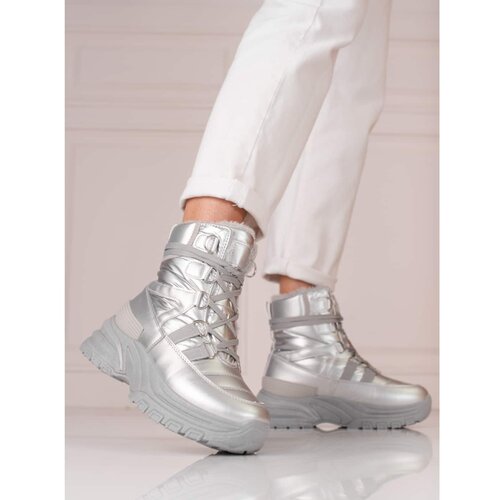 W. POTOCKI Silver women&amp;#039;s snow boots with Potocki fur Slike