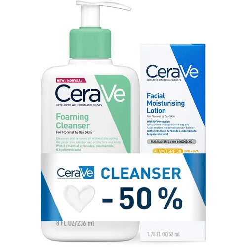 CeraVe promo hidratantna nega za lice SPF 30 + penušavi gel za čišćenje 236ml Cene