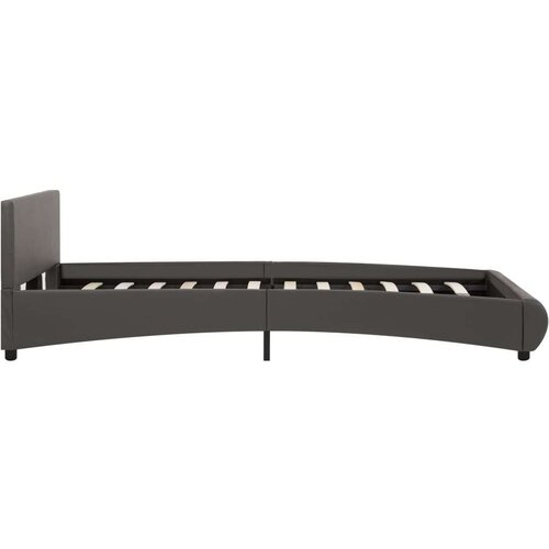 VidaXL Okvir za krevet od umjetne kože s LED svjetlom sivi 140x200 cm Slike