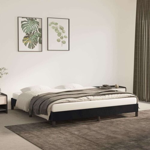 VidaXL okvir za krevet crni 160x200 cm bar&amp;scaron;unasti Slike