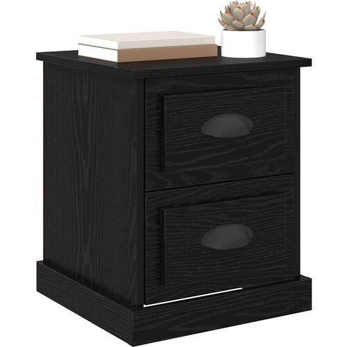  Noćni ormar s ladicama 2 pcs Crni hrast 39 x 39 x 47.5 cm Slike