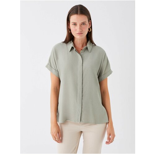 LC Waikiki Women's Plain Short Sleeve Oversized Shirt Slike