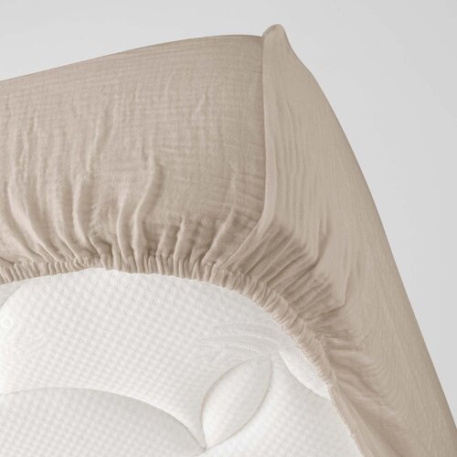 Douceur d int&amp;eacute;rieur Bež napenjalna rjuha iz muslina 160x200 cm Angelia &amp;ndash; Slike