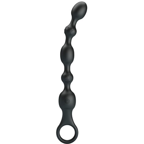 Pretty Love Van Anal Beads 10 Vibrations Rechargeable Silicone Black Slike