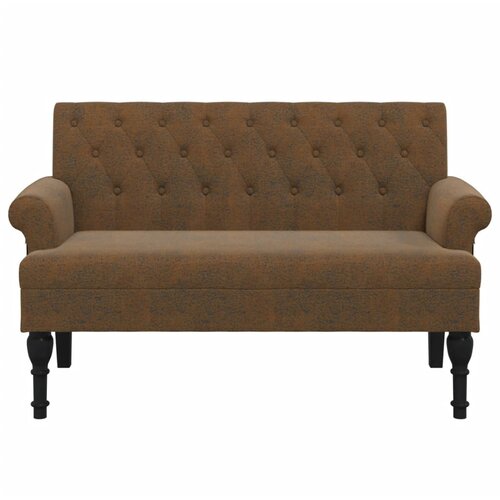  Klupa s naslonom smeđa 120 x 62 x 75,5 cm umjetna bru&amp;scaron;ena koža Slike
