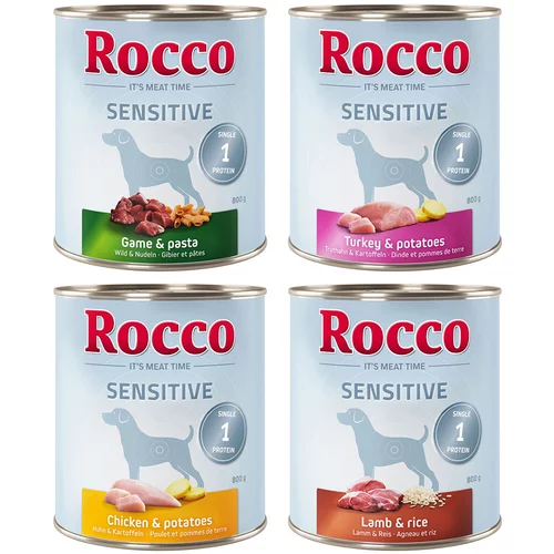Rocco Varčno pakiranje Sensitive 24 x 800 g - 4 različni okusi