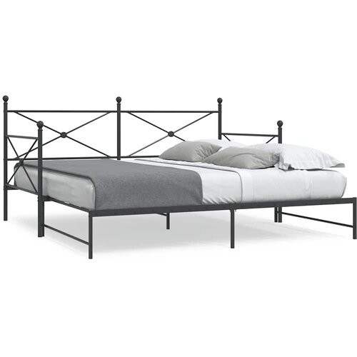 VidaXL Postelja z leži&amp;scaron;čem brez vzmetnice črna 100x200 cm jeklo Slike