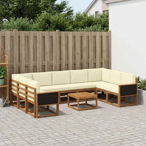  Set vanjskih sofa 10 kom. Prirodna i krem Cene