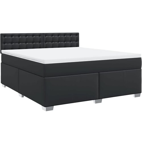 Maison Chic Box spring postelja - Vzmetna postelja z vzmetnico črn 180x200 cm umetno usnje SL23779, (21891241) Cene
