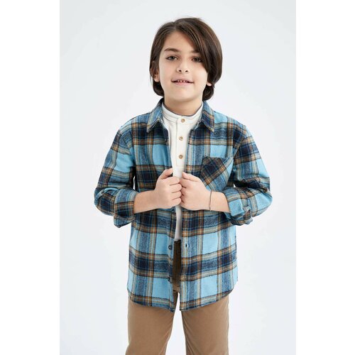 Defacto Boy Regular Fit Polo Neck Flannel Long Sleeve Shirt Slike