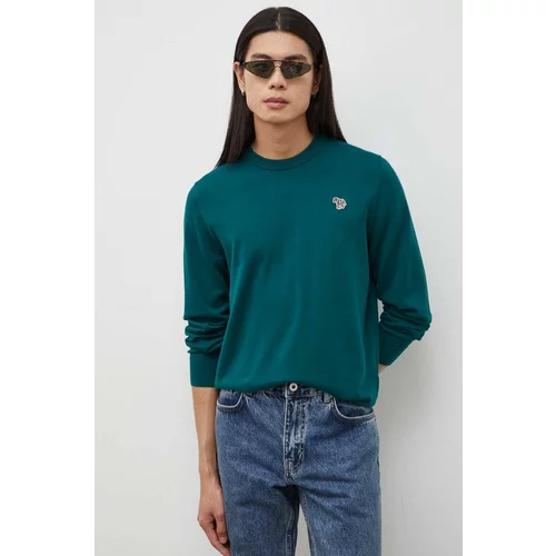 PS Paul Smith Pamučni pulover boja: zelena, lagani