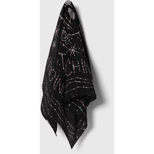 Moschino Svilena marama boja: crna, s uzorkom